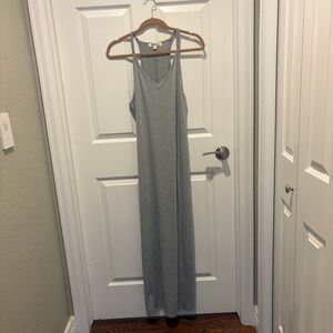 Miken Gray Sleeveless Maxi Swim Coverup